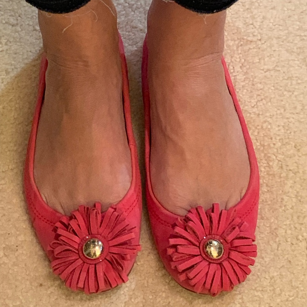 Rare hot pink Coach suede flats